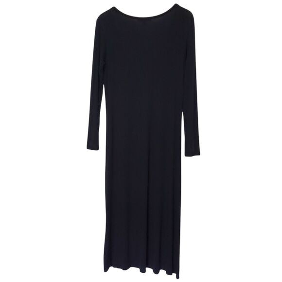 Lulus Size S Dress Ribbed Knit Black Long Sleeve Button Down Midi - Picture 2 of 7